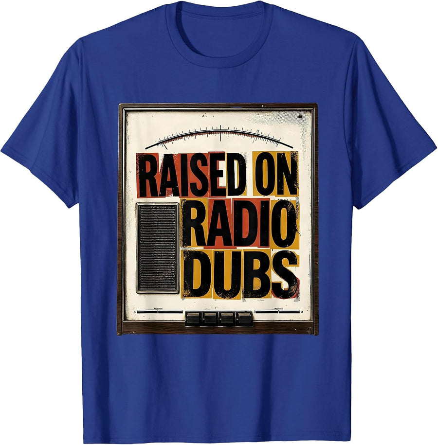 Raised On Radio Dubs Vintage 90s Hip-Hop Rap Lyric Nostalgia T-Shirt - Royal Blue