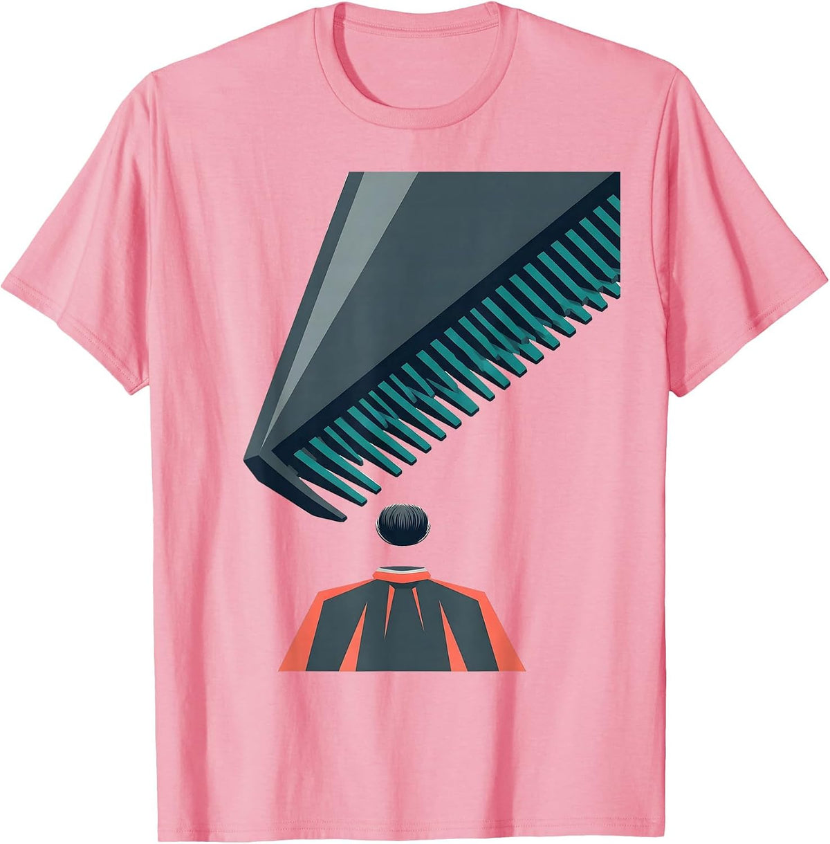 Men's Oversized Geometric Clipper Barber Humor T-Shirt - Pink