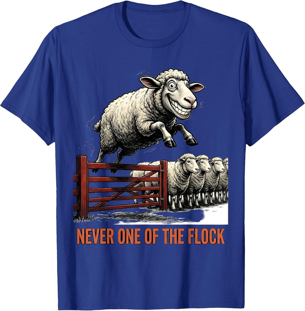Never One Of The Flock Funny Goat Humor Farm Animal Lover T-Shirt - Royal Blue