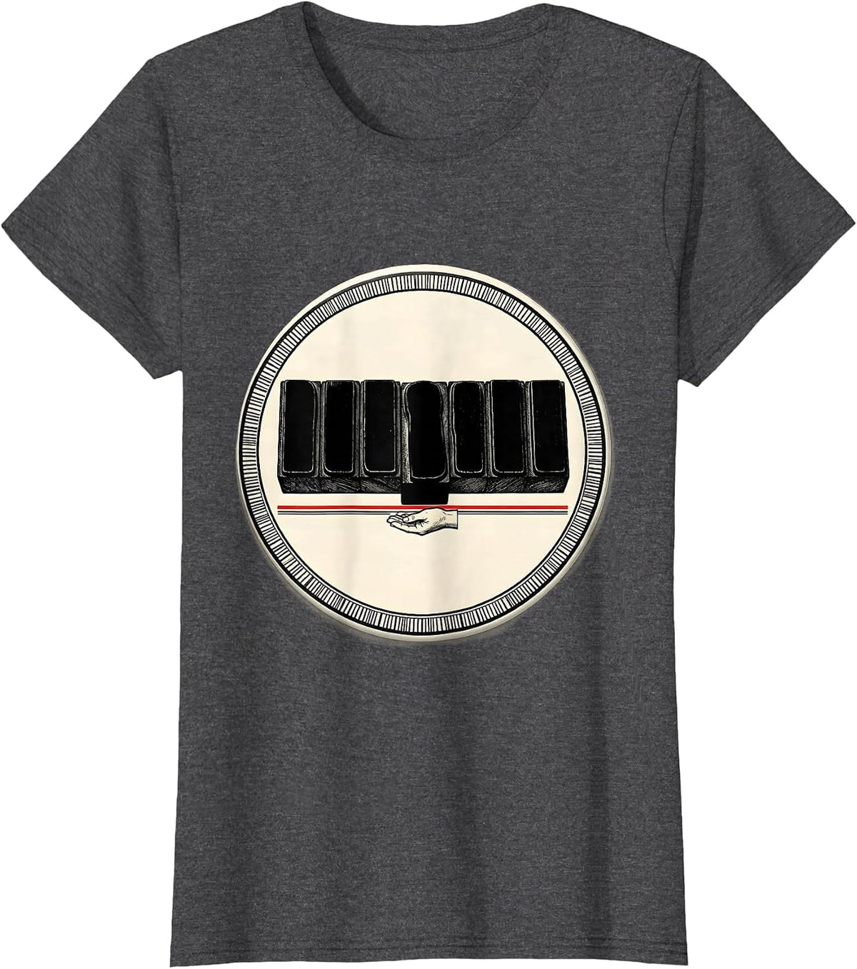 Women's Abstract Dyslexia Awareness Badge T-Shirt - Dark Heather Grey