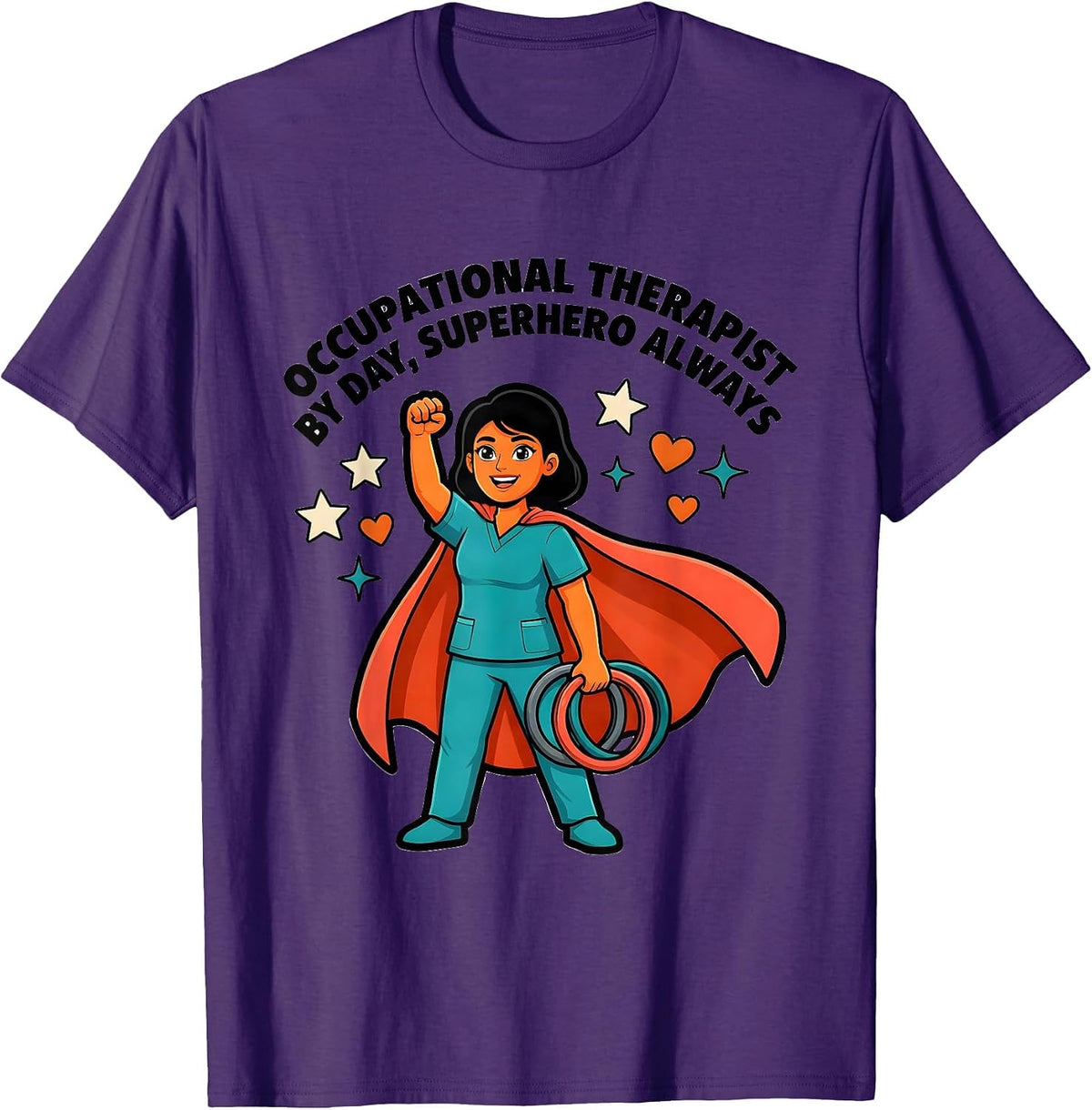 Men's OCCUPATIONAL THERAPIST BY DAY, SUPERHERO ALWAYS Cute T-Shirt - Purple