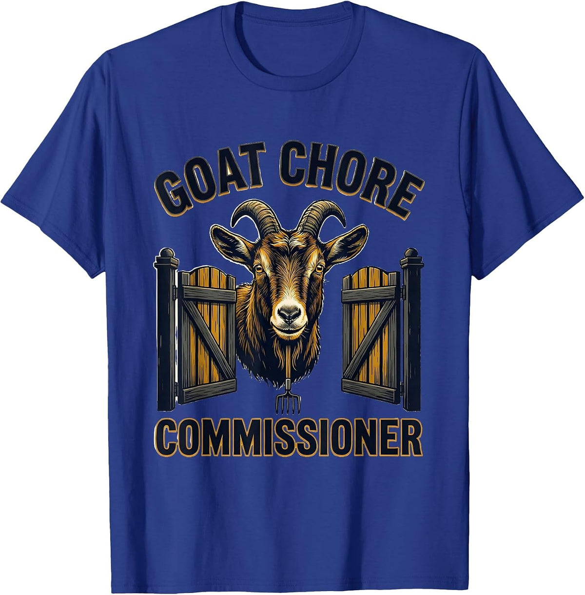 Men's Goat Chore Commissioner Funny Goat Owner Farmer Gift T-Shirt - Royal Blue