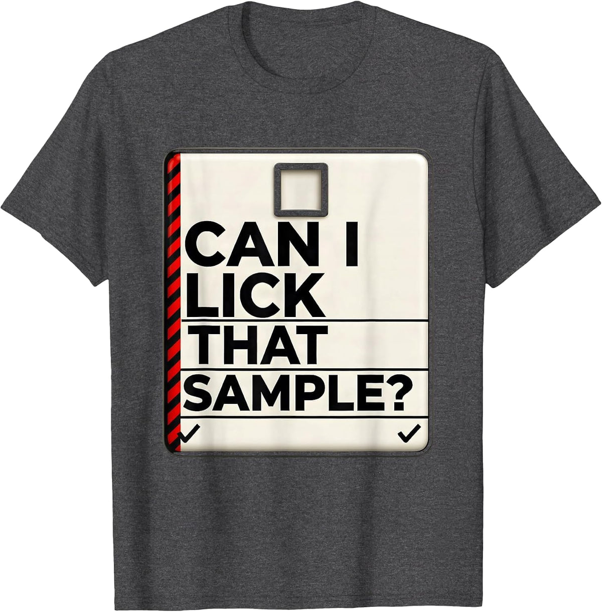 Men's Can I Lick That Sample Funny Periodic Table Science Teacher T-Shirt - Dark Heather Grey