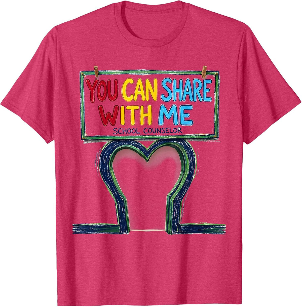 School Counselor You Can Share With Me Funny T-Shirt - Red Heather