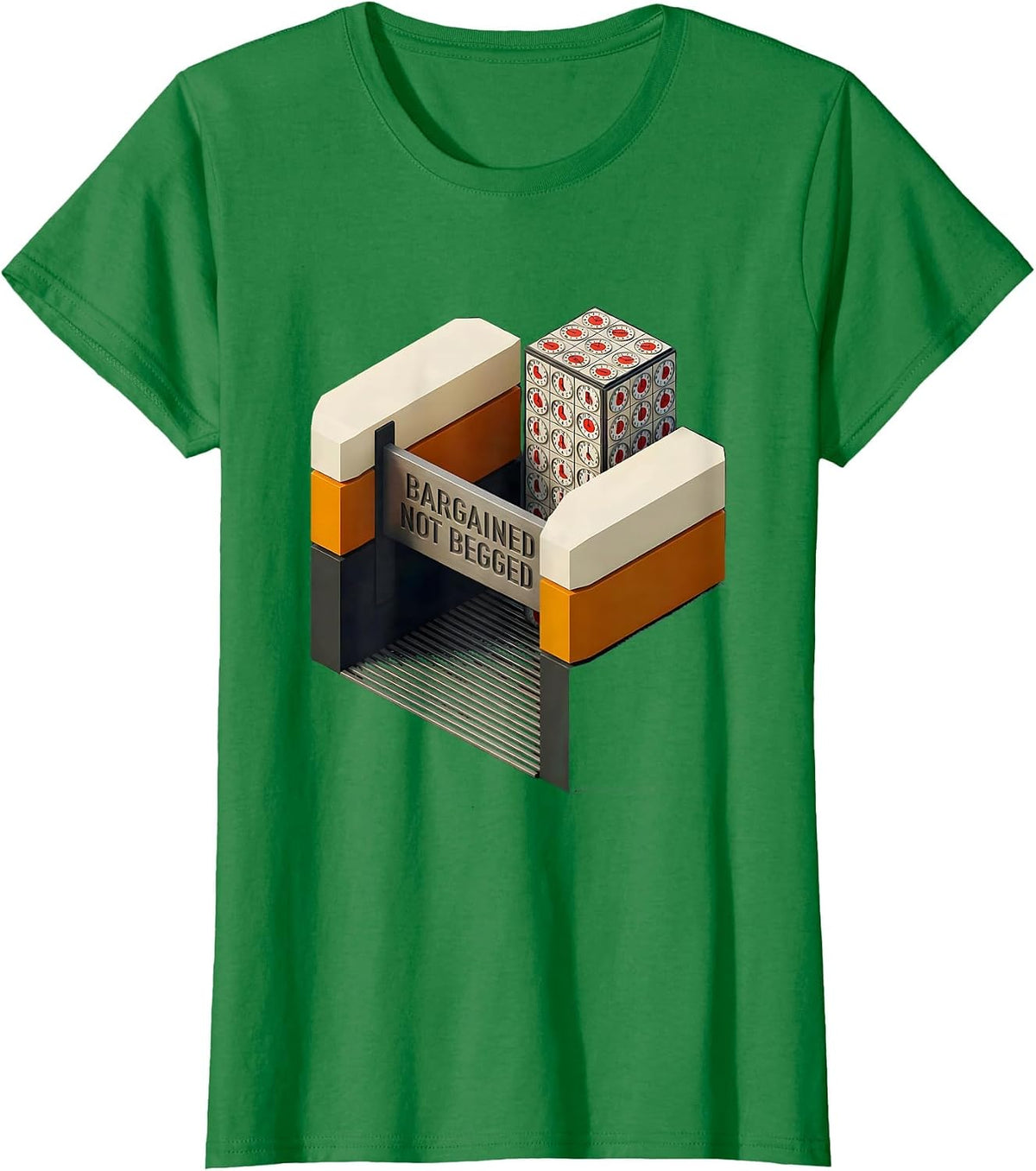 Women's Bargained, Not Begged Union Strong Labor Day Worker Pride T-Shirt - Kelly Green