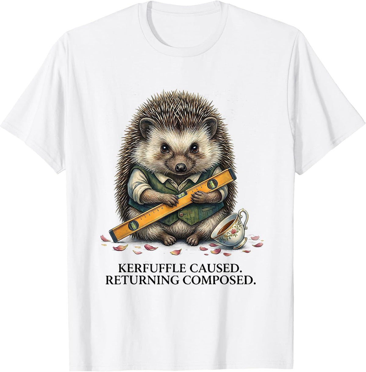 Kerfuffle Caused Returning Composed Whimsical Animal Meme T-Shirt - White