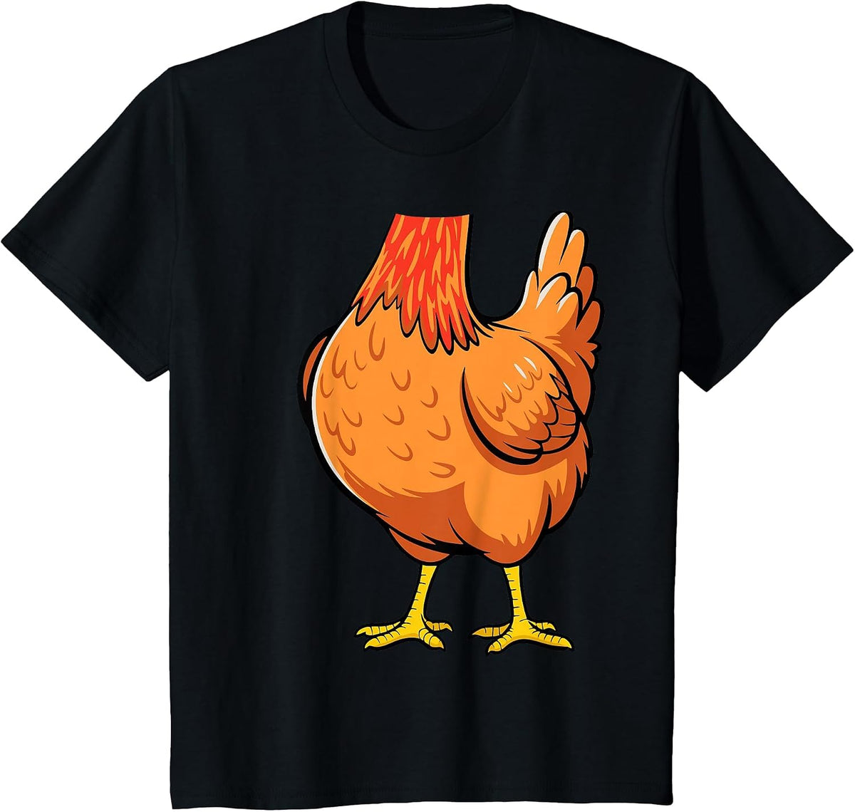 Chicken Shirt Adult Kids Men Women Chicken Hen Body Costume T-Shirt - Black