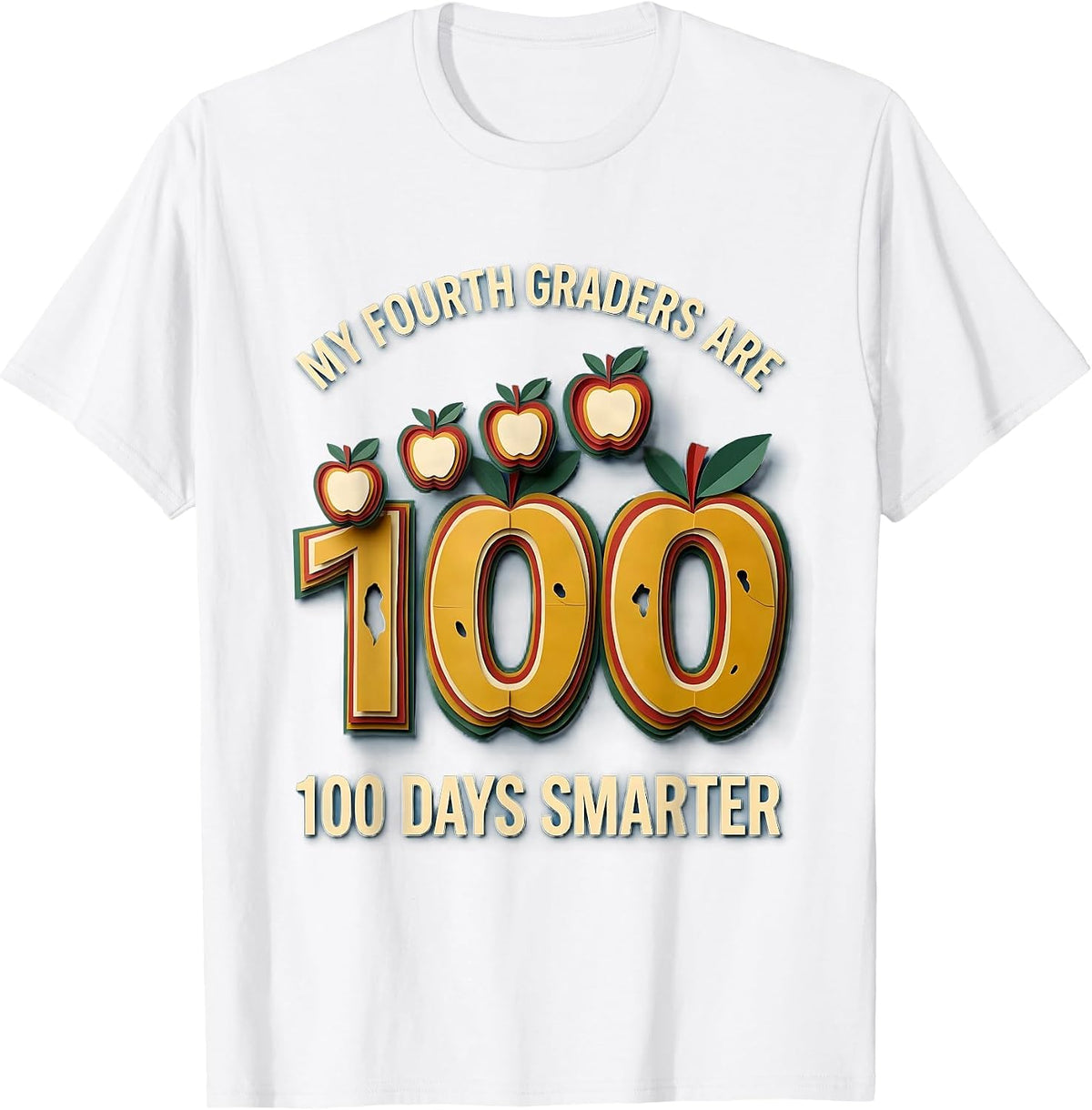 Men's My Fourth Graders Are 100 Days Smarter Retro Teacher 100th T-Shirt - White