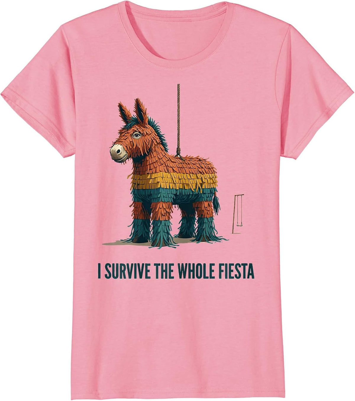 Women's I Survive The Whole Fiesta Funny Cinco De Mayo Party Costume T-Shirt - Pink