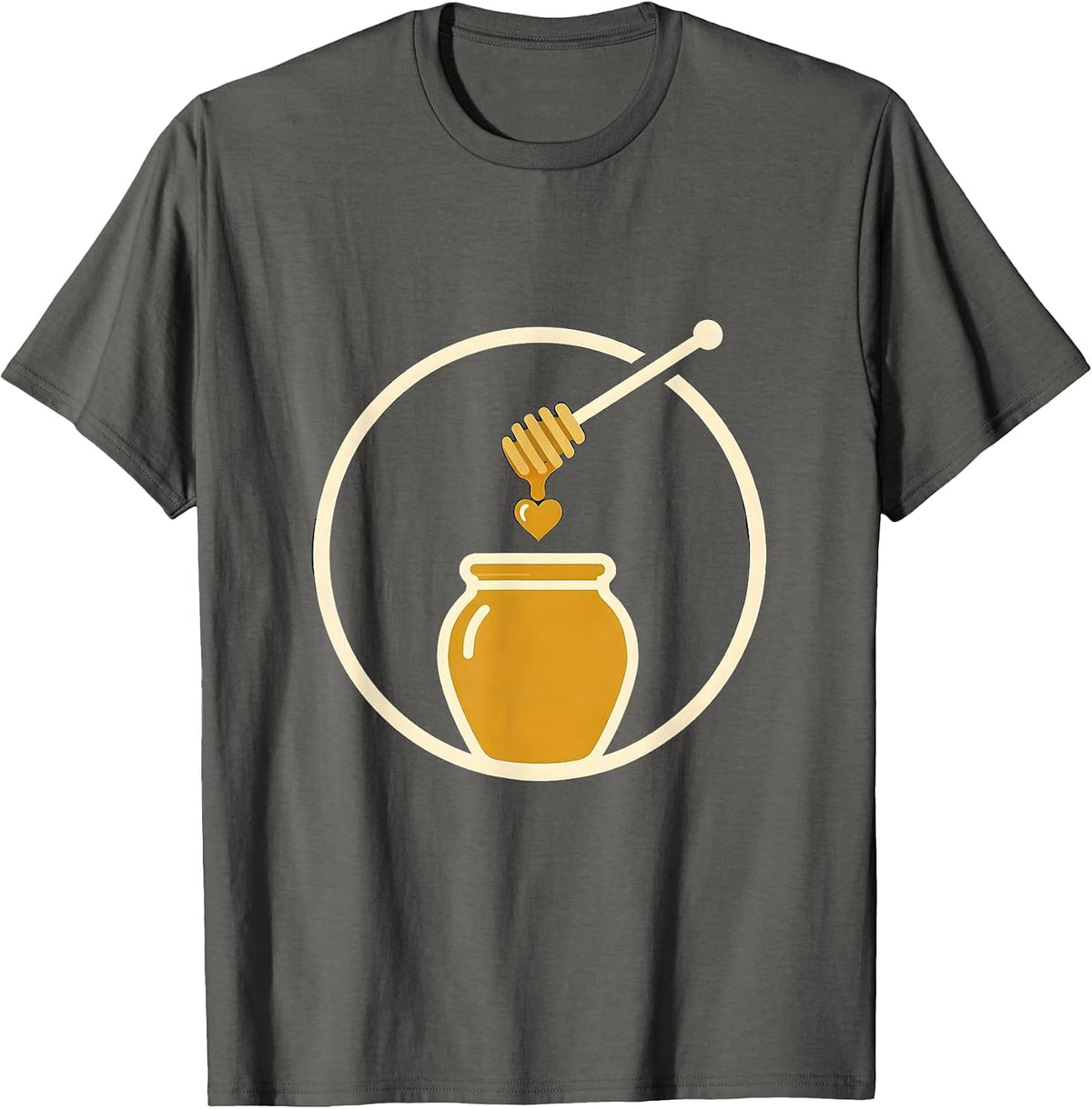 Honey Jar Minimalist Sweet Food Lover Gift T-Shirt - Asphalt Grey