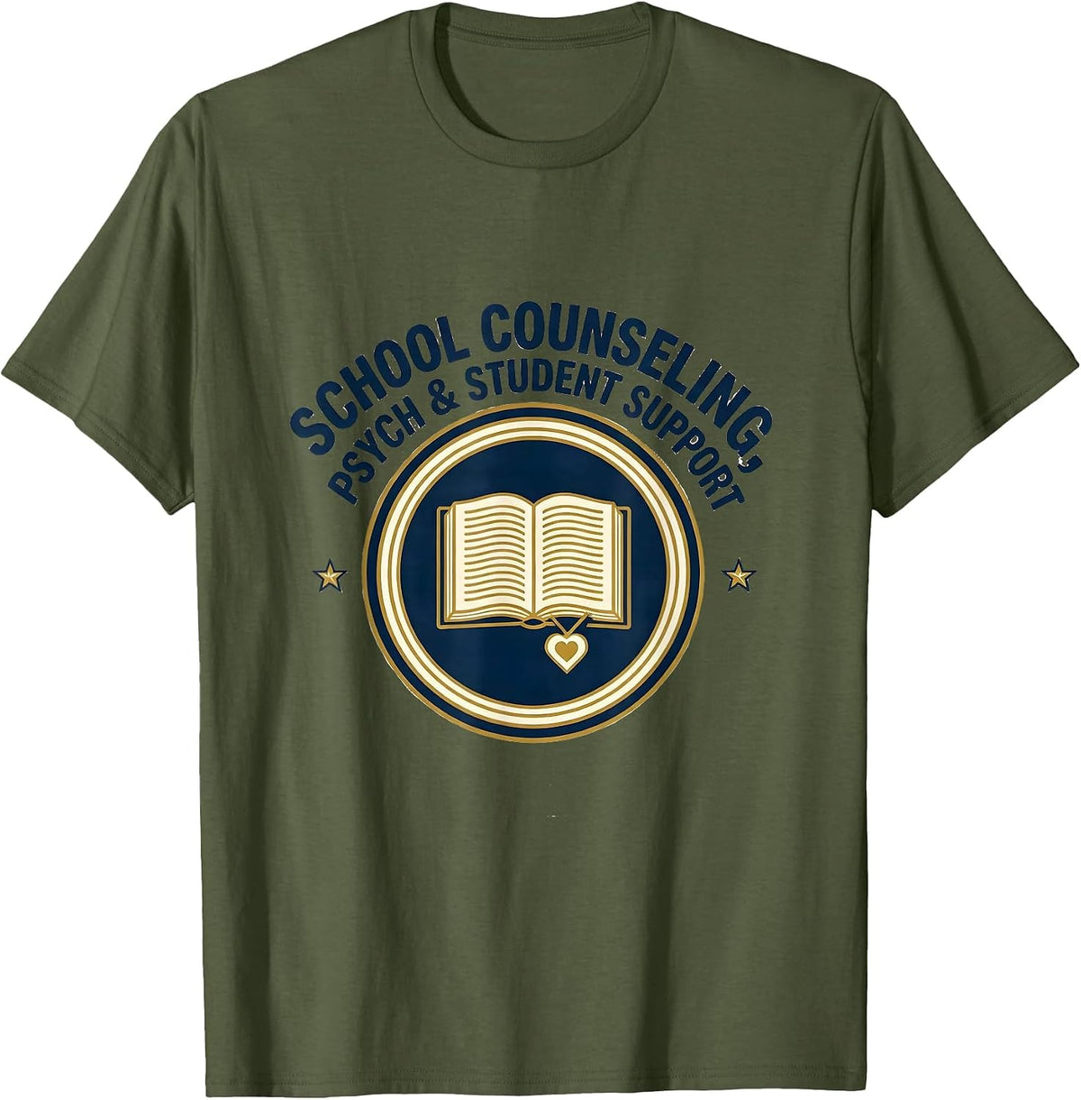 Men's School Counseling Psych Student Support Counselor T-Shirt - Olive Green