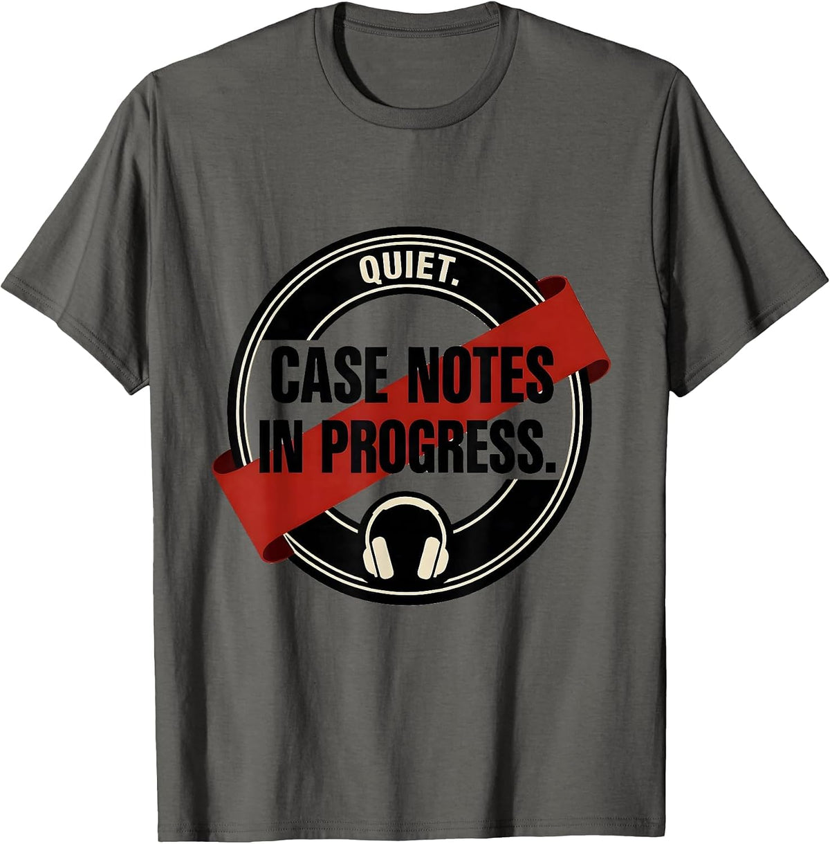 Quiet Case Notes In Progress True Crime Podcast Fan Couch T-Shirt - Asphalt Grey