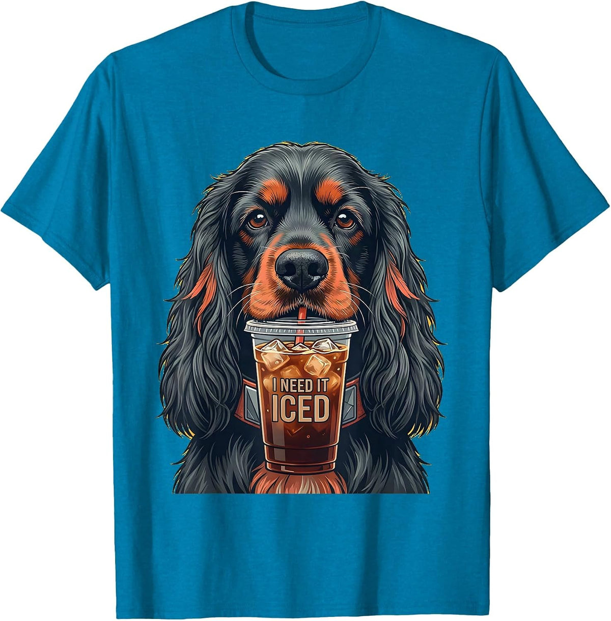I Need It Iced Funny Cocker Spaniel Dog Meme Humor T-Shirt - Sapphire Blue