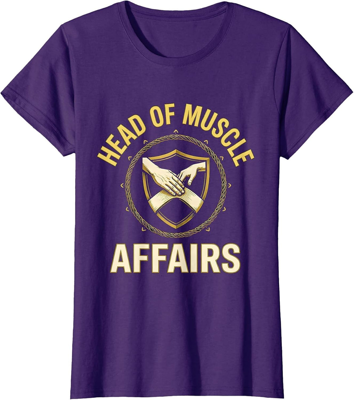 Women's Head of Muscle Affairs Funny Massage Therapist Occupational T-Shirt - Purple
