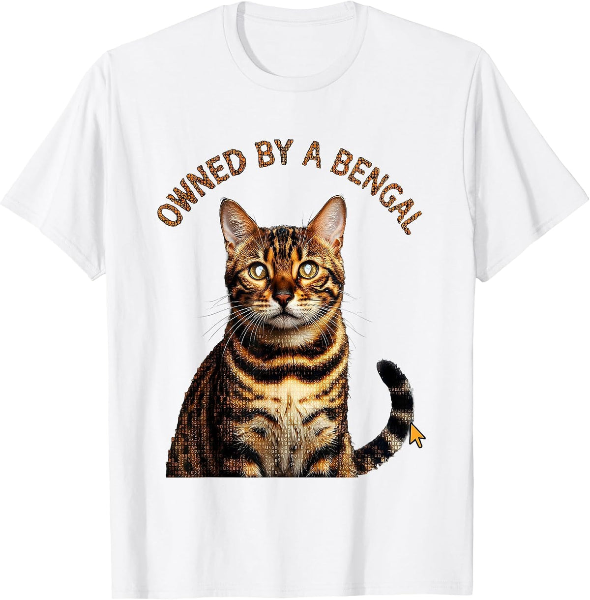 Men's Owned by a Bengal Cat Lover Design T-Shirt - White