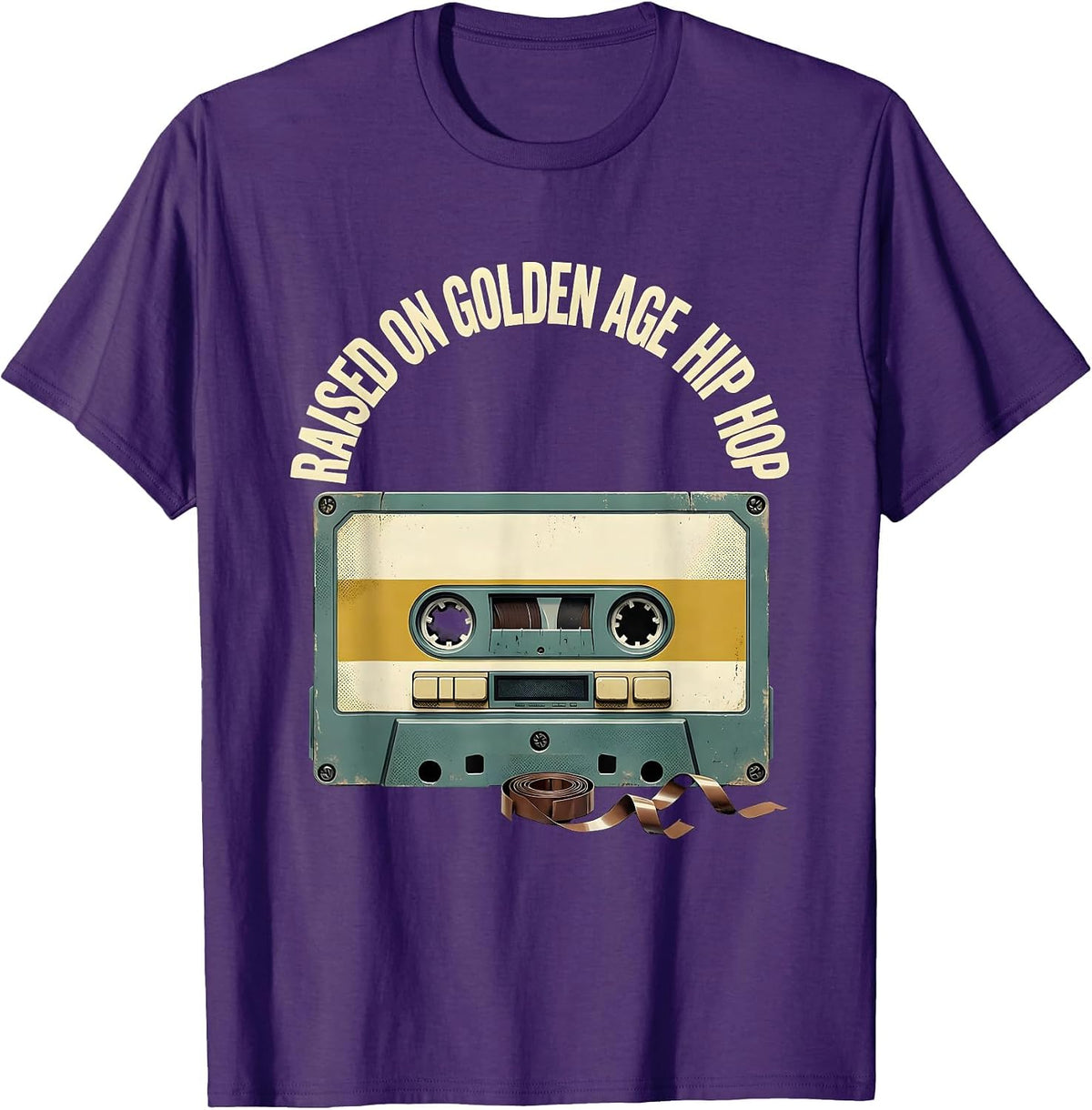 Men's Raised On Golden Age Hip Hop Retro Streetwear Nostalgia T-Shirt - Purple