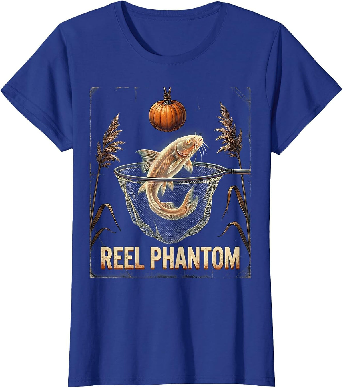 Women's Reel Phantom Vintage Halloween Fishing Ghost Fisherman Men T-Shirt - Royal Blue