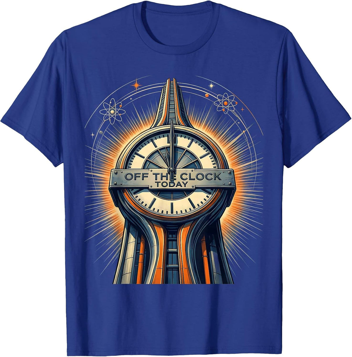 Off the Clock Today Labor Day Celebration Design T-Shirt - Royal Blue