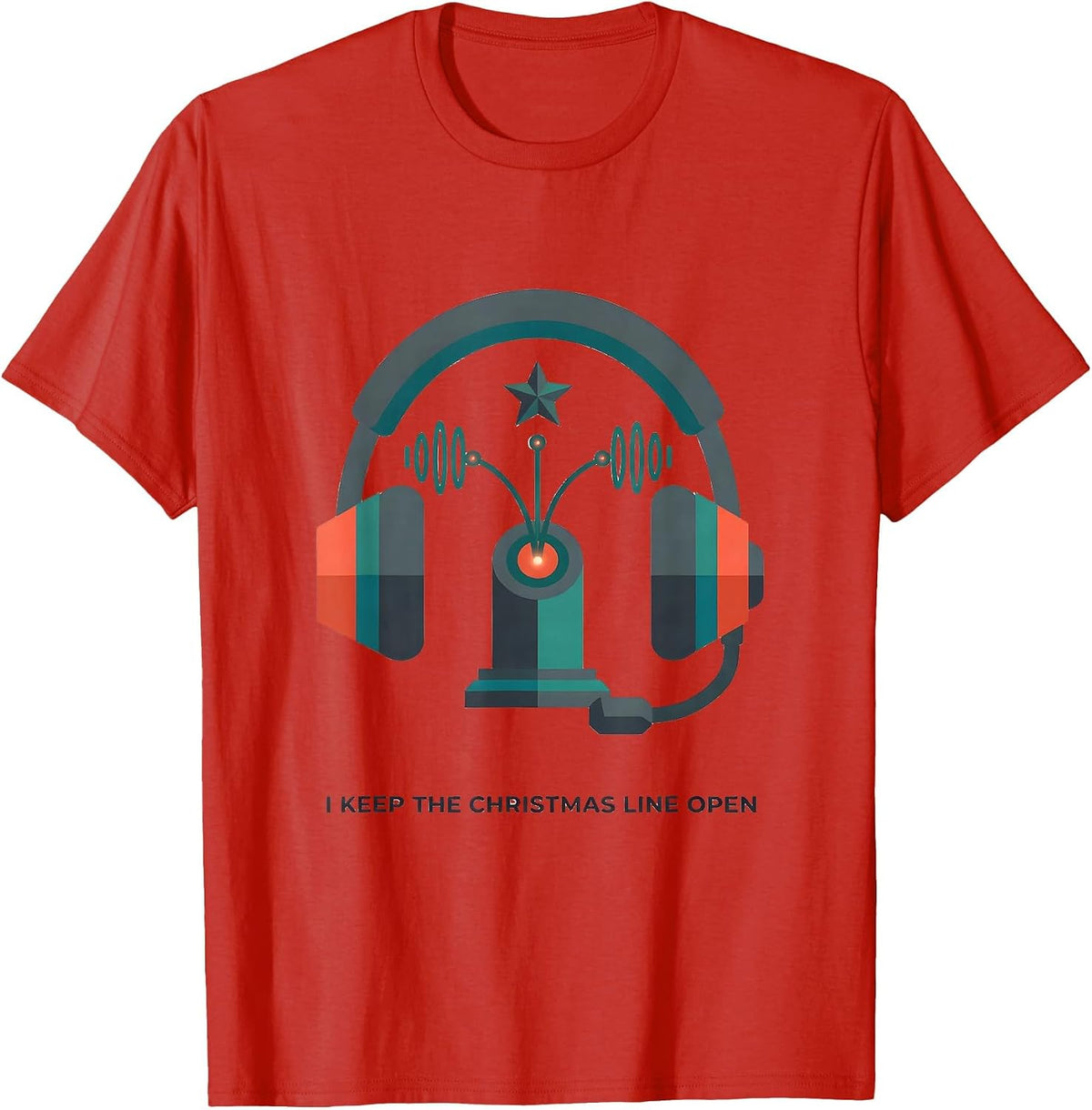 Men's I Keep The Christmas Line Open Funny 911 Dispatcher T-Shirt - Red