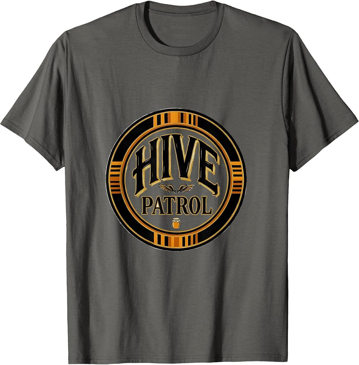 Men's Hive Patrol Playful Bee Honey Jar Halloween Costume Matching T-Shirt - Asphalt Grey