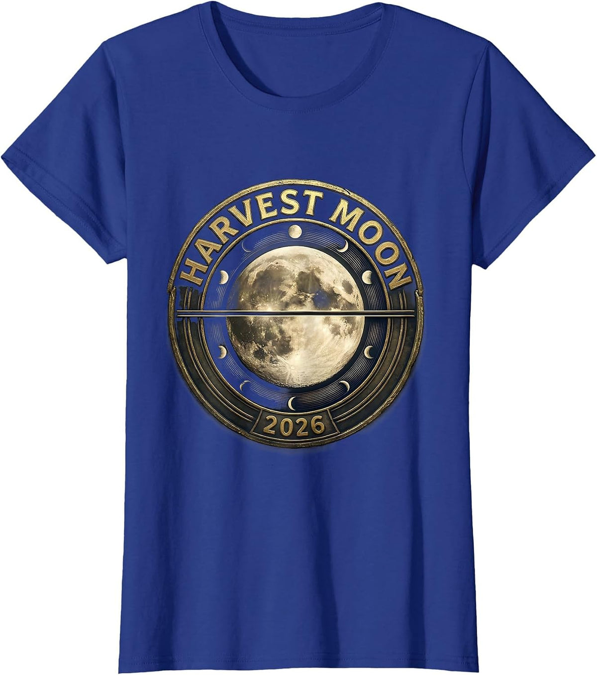 Women's Harvest Moon 2026 Celestial Astrology Astronomy Enthusiast T-Shirt - Royal Blue