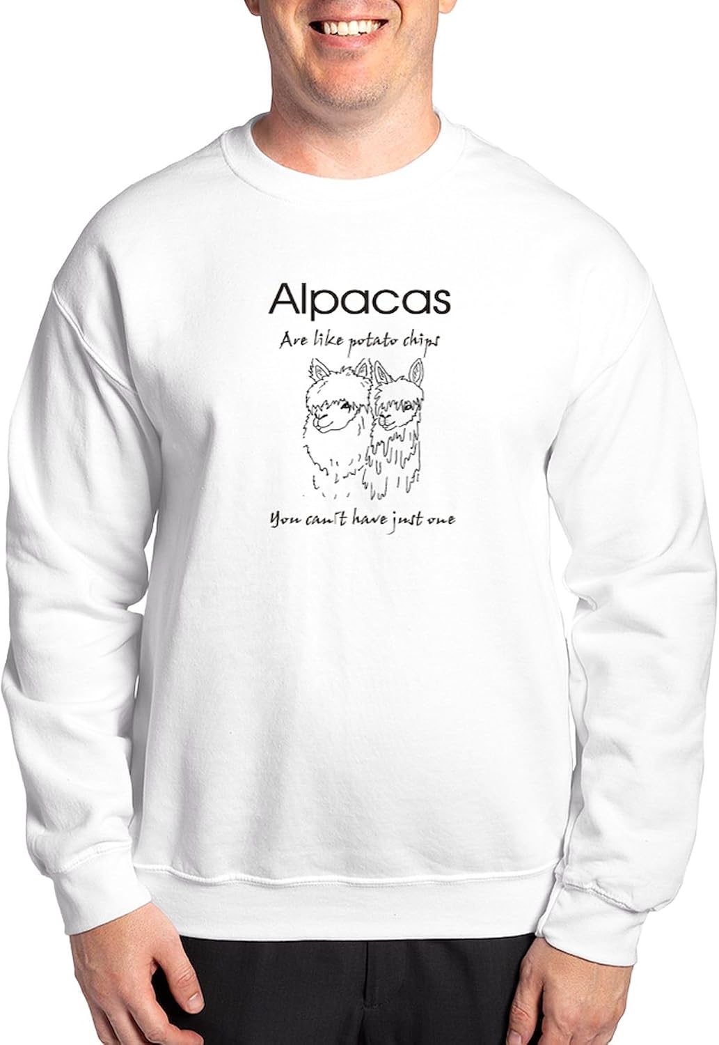 CafePress Alpaca Lover Sweatshirt Classic Crew Neck Light Sweatshirt - White
