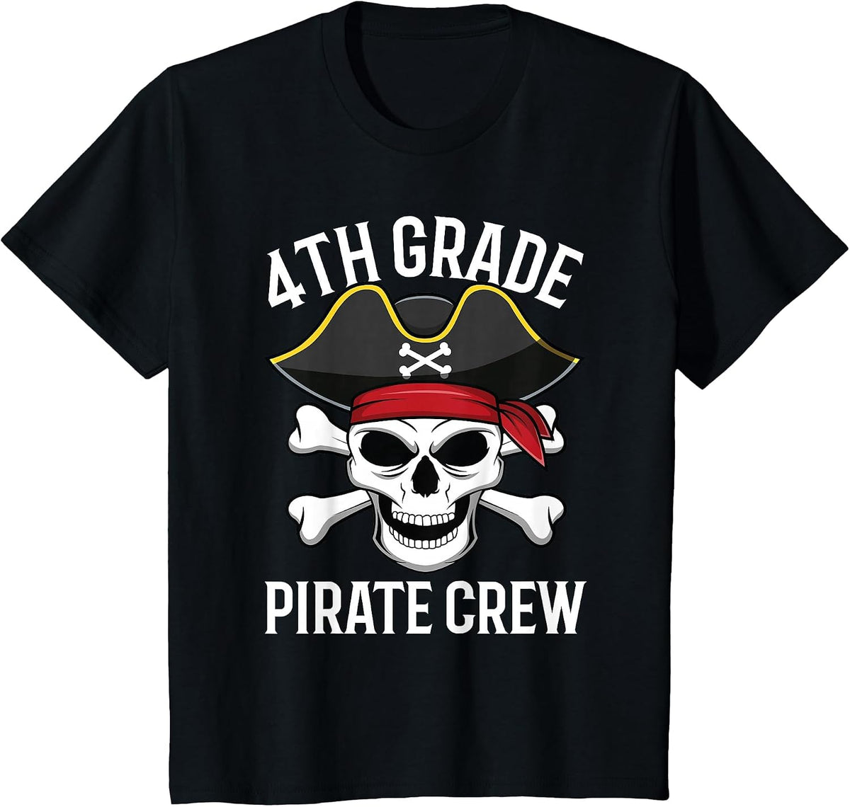 4th Grade Pirate Crew Costume for Student Teacher T-Shirt - Black