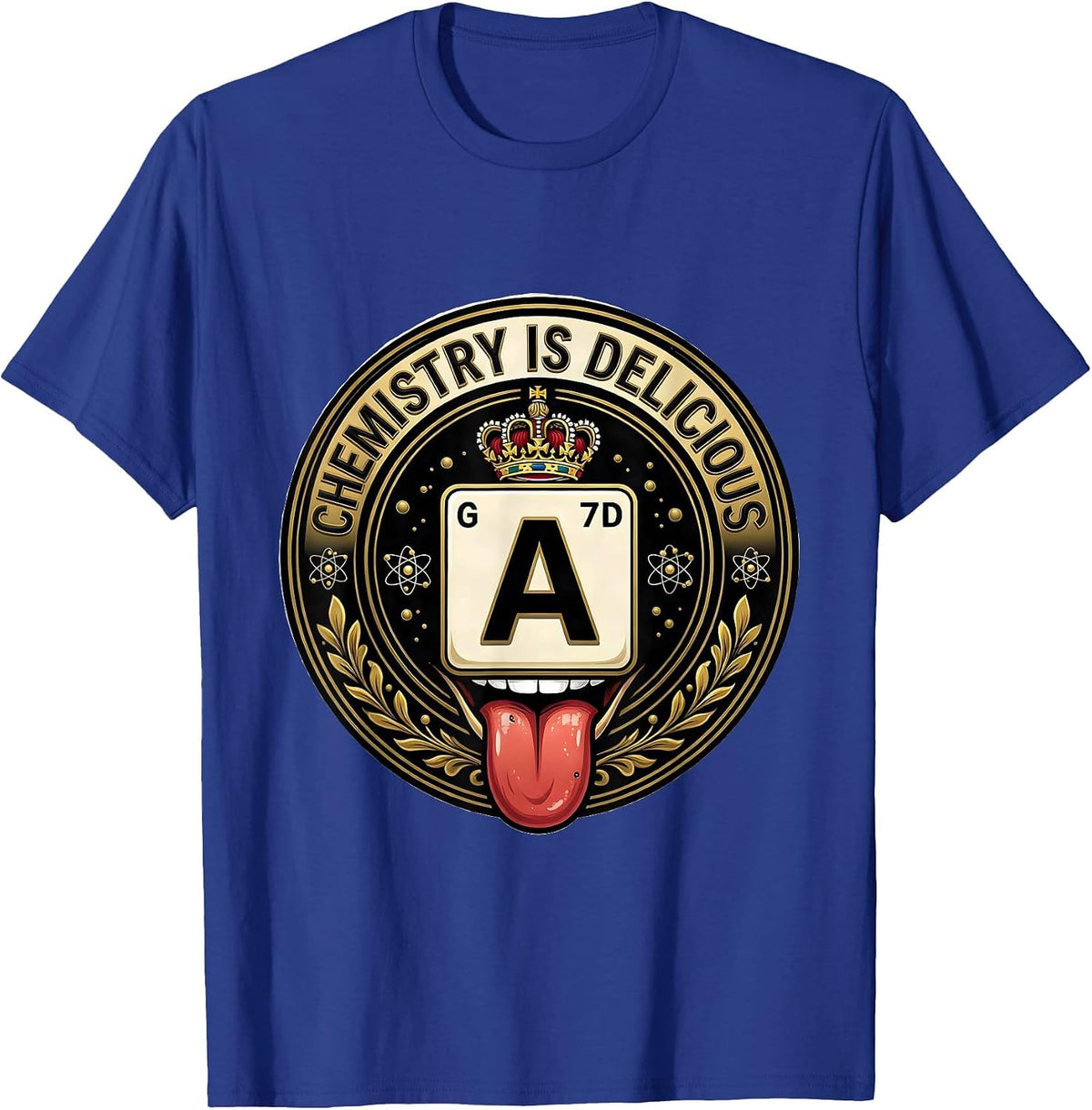 Can I Lick It Periodic Table Chemistry Design T-Shirt - Royal Blue
