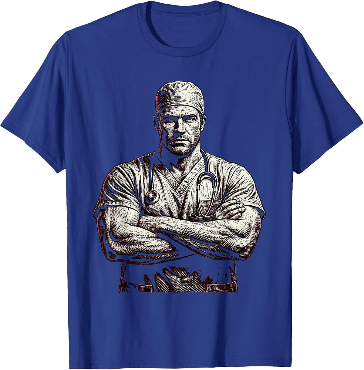 Trauma Surgeon Confident Pose Emergency Dept T-Shirt - Royal Blue