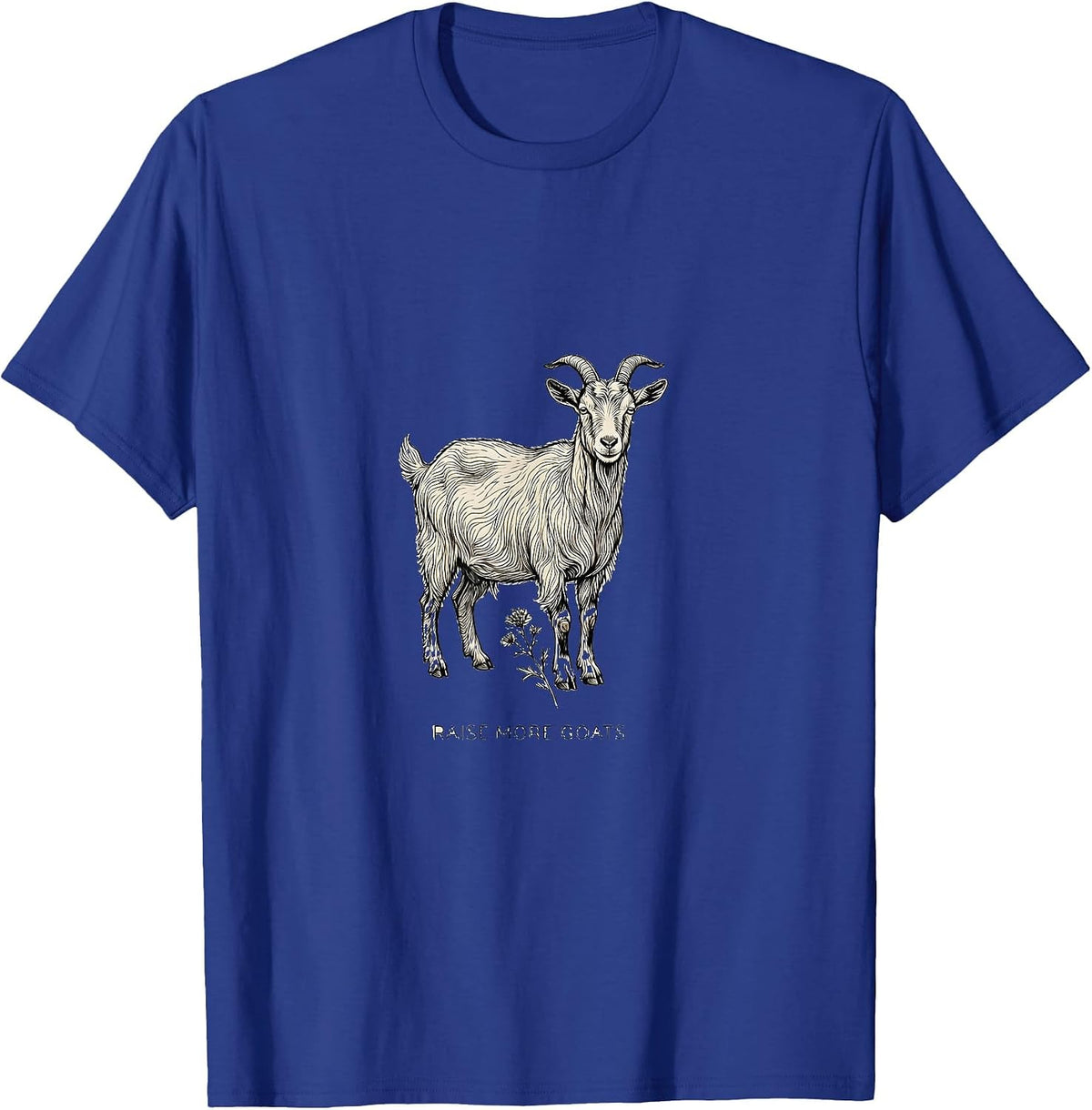 Men's Raise More Goats Funny Goat Lover Design T-Shirt - Royal Blue