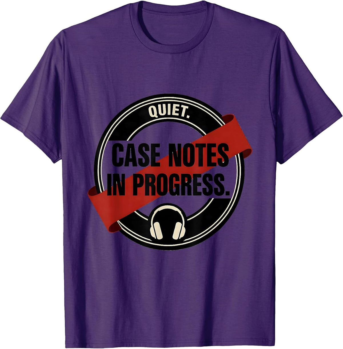 Quiet Case Notes In Progress True Crime Podcast Fan Couch T-Shirt - Purple