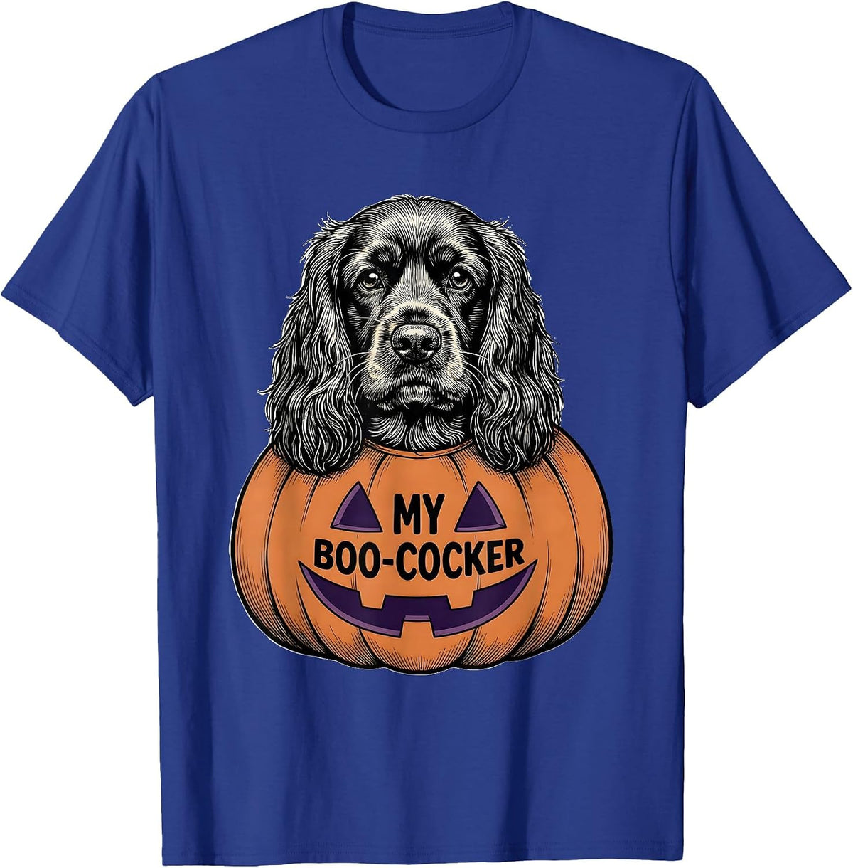 Men's My Boo-Cocker Funny Cocker Spaniel Dog Lover Halloween T-Shirt - Royal Blue