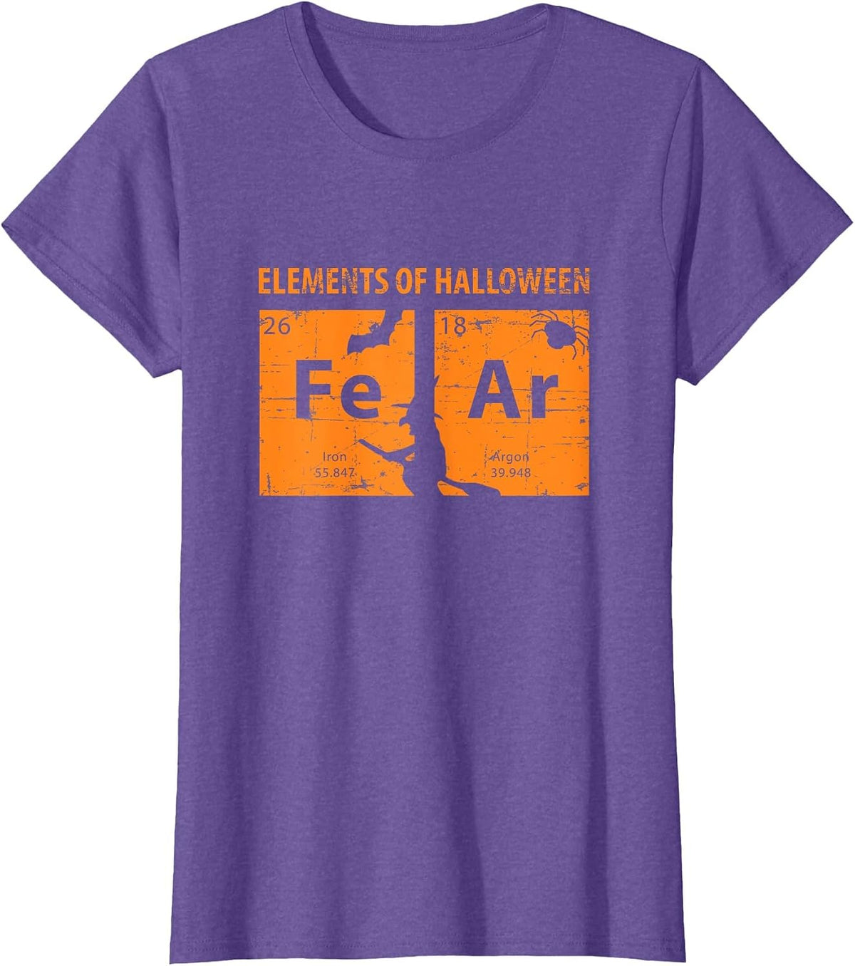 Elements of Halloween Tee (Fear) Periodically T-Shirt T-Shirt - Purple Heather