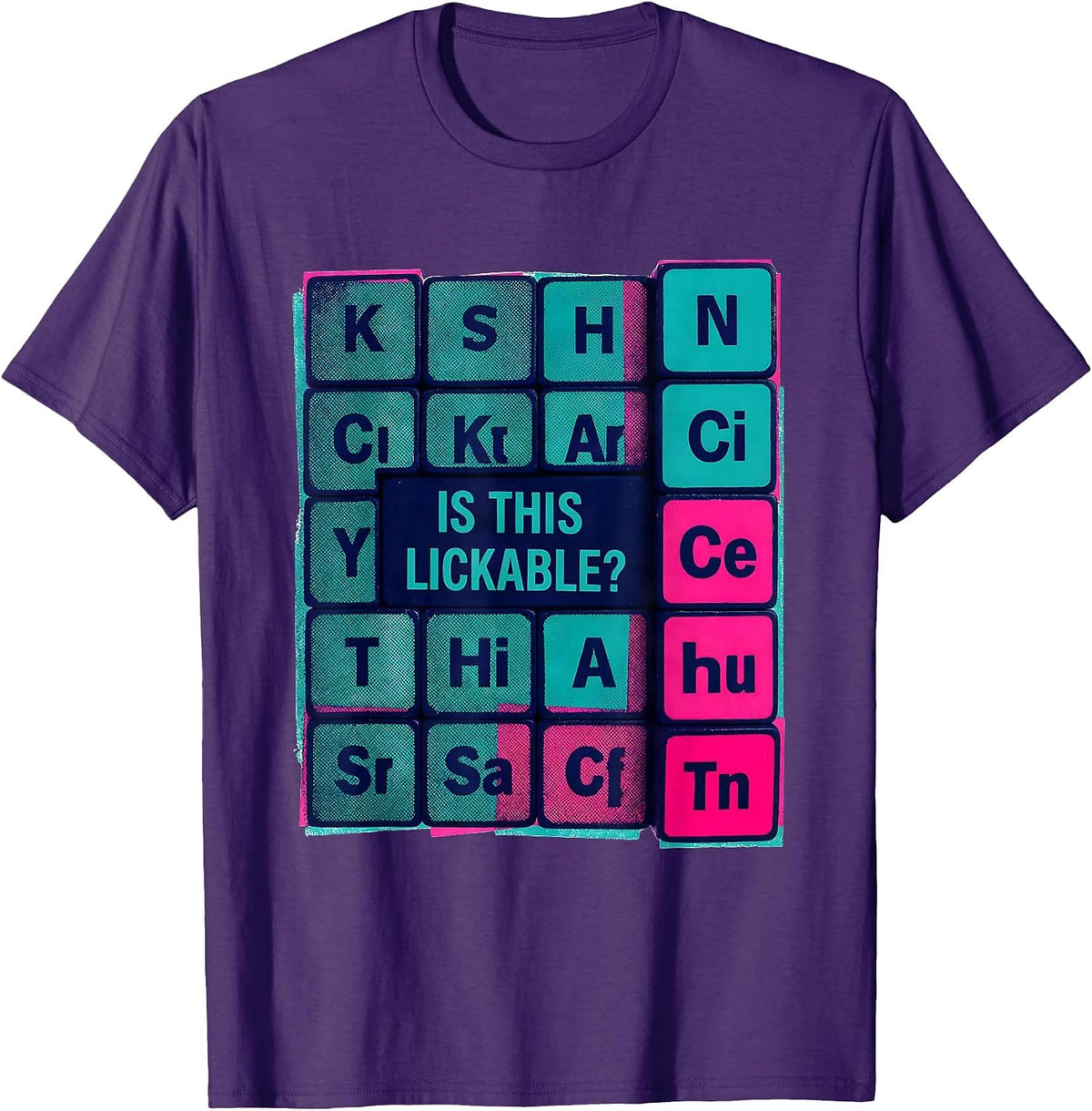 Men's Is This Lickable Funny Periodic Table Science Teacher Gift T-Shirt - Purple