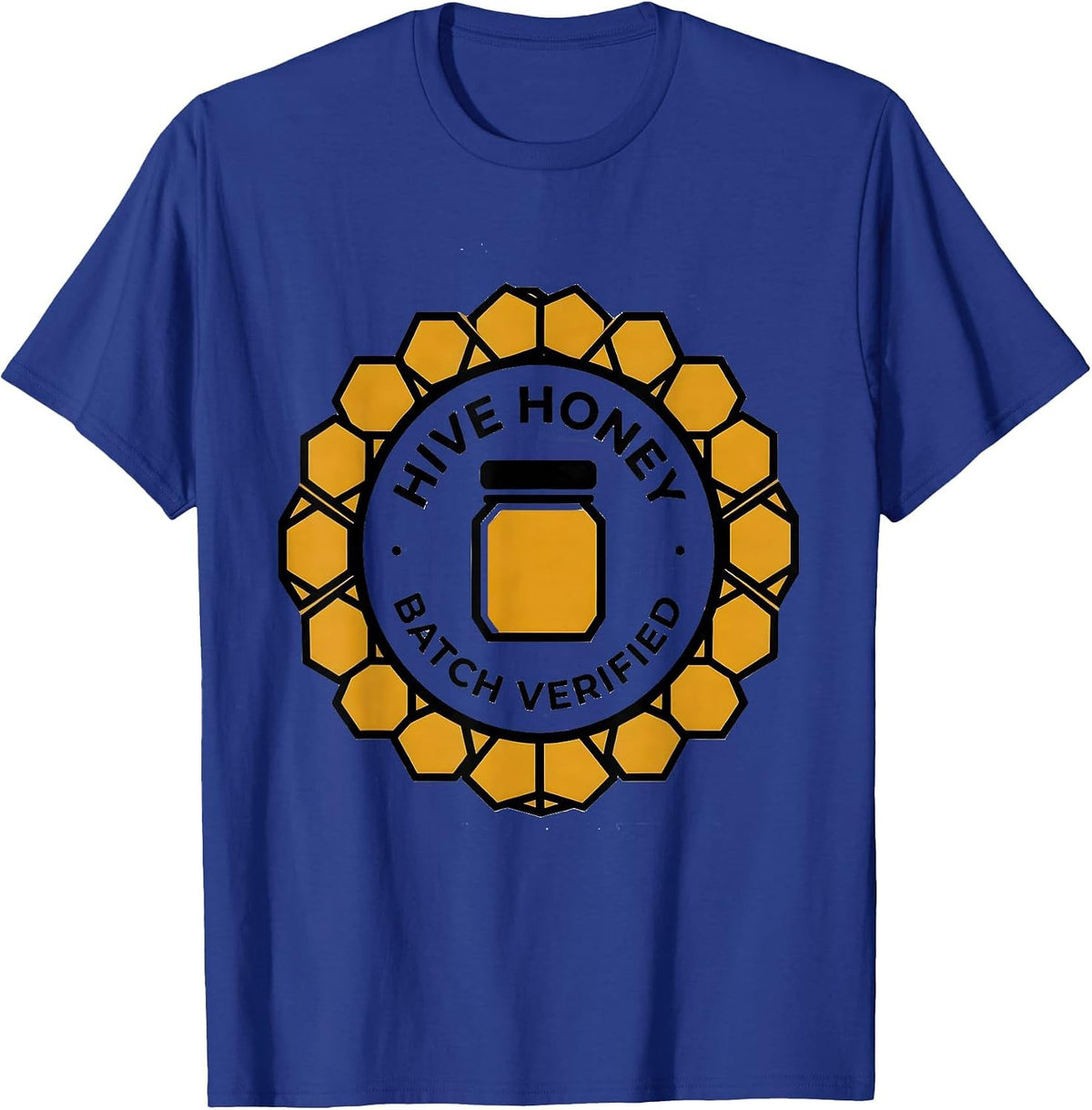 Hive Honey Batch Verified Geometric Beekeeper Honey Humor T-Shirt - Royal Blue