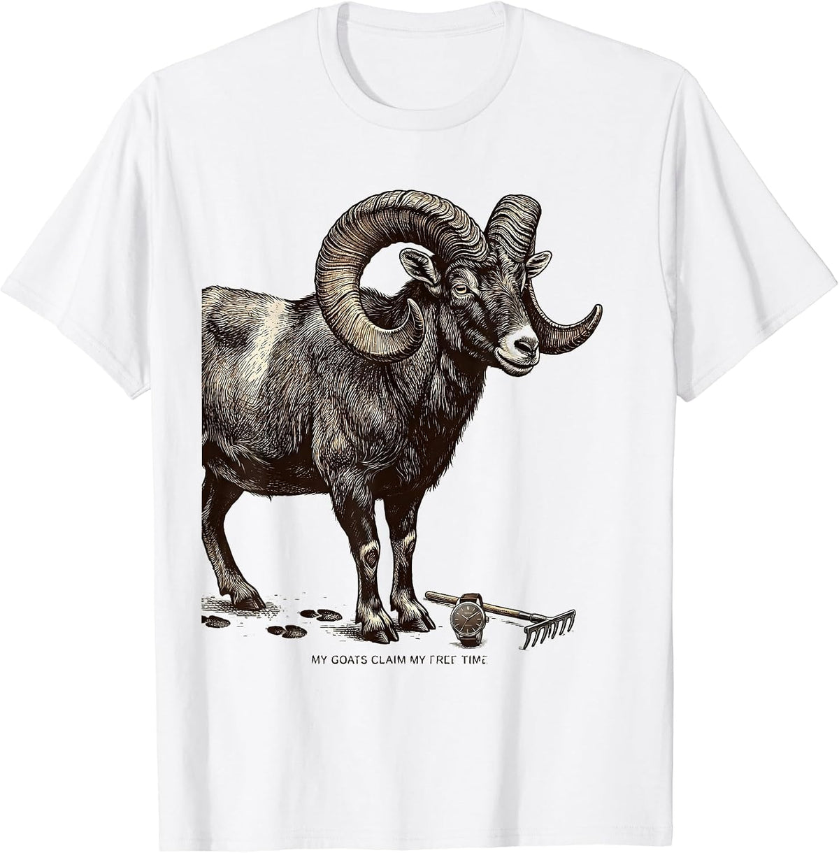Men's My Goats Claim My Free Time Funny Goat Owner Farm Humor T-Shirt - White