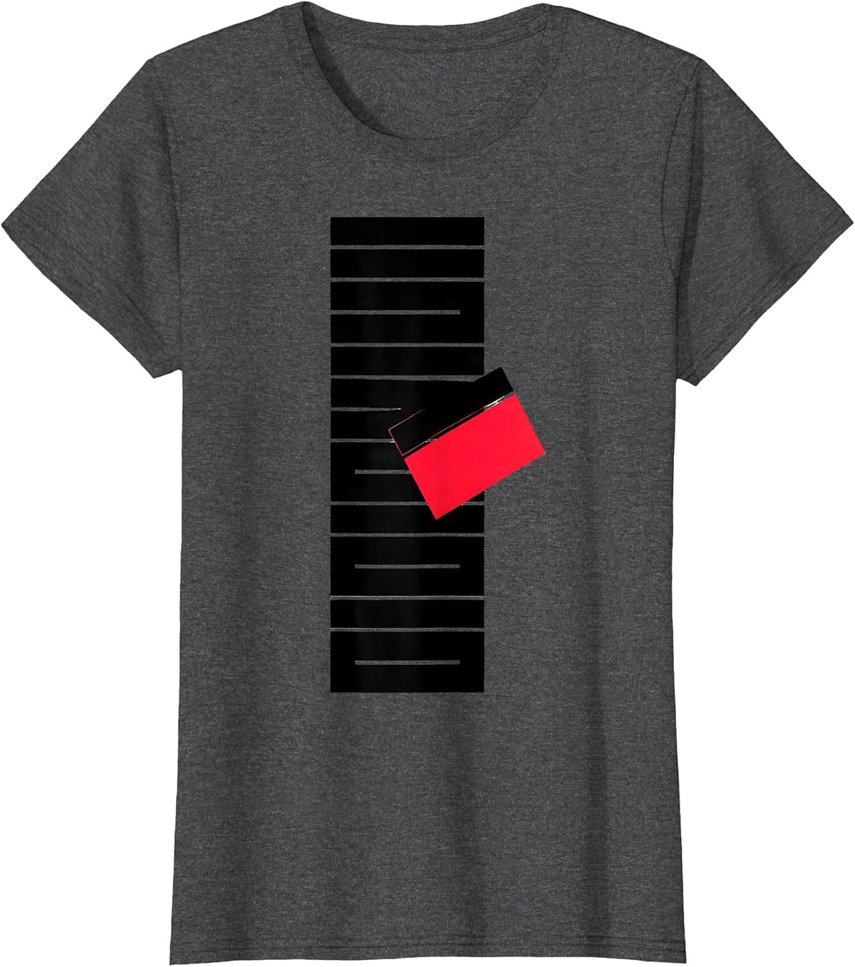 Women's Abstract Letter-Block Dyslexia Awareness Humor T-Shirt - Dark Heather Grey