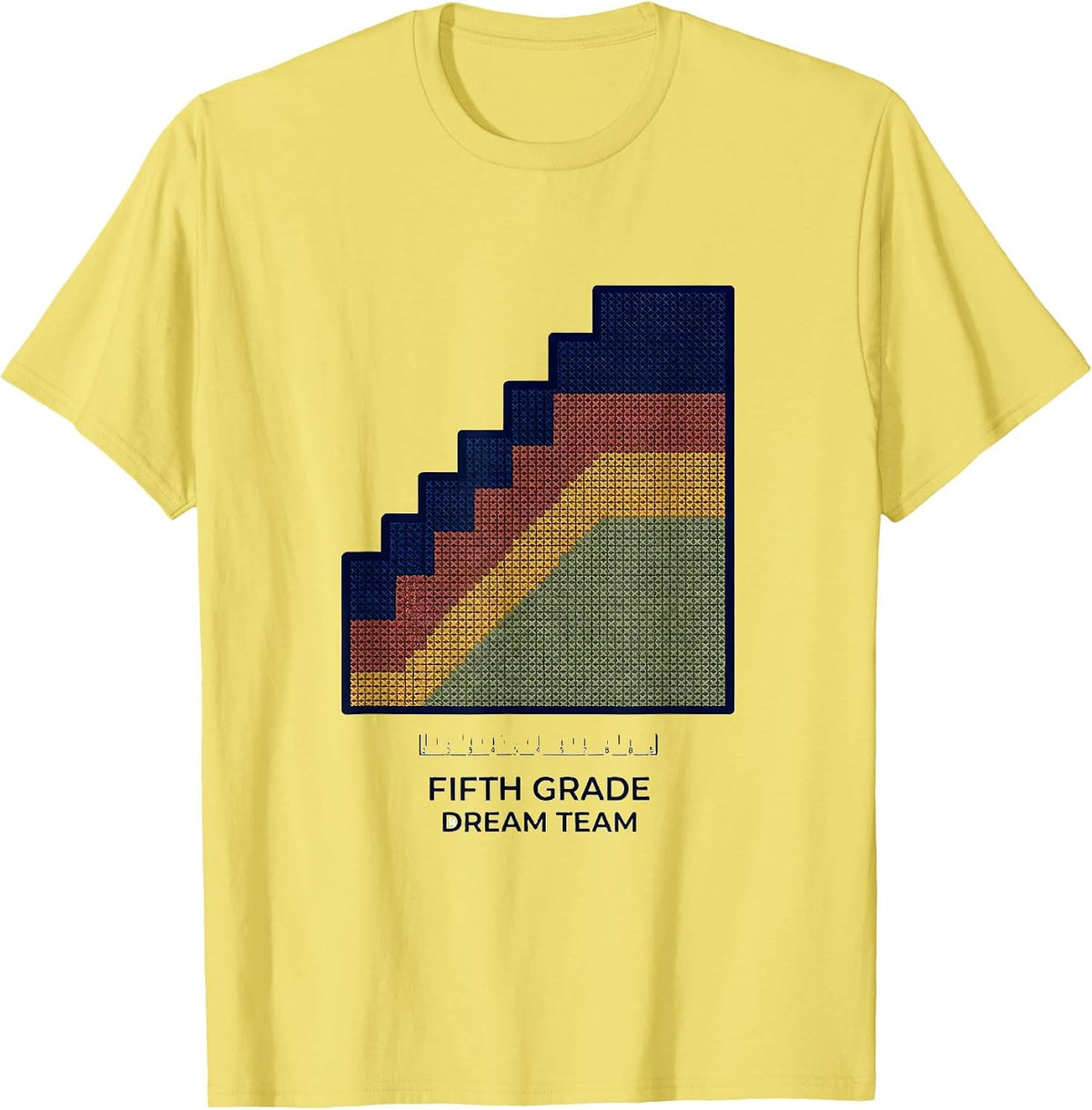 Men's Fifth Grade Dream Team Back to School Teacher Student Kids T-Shirt - Lemon Yellow