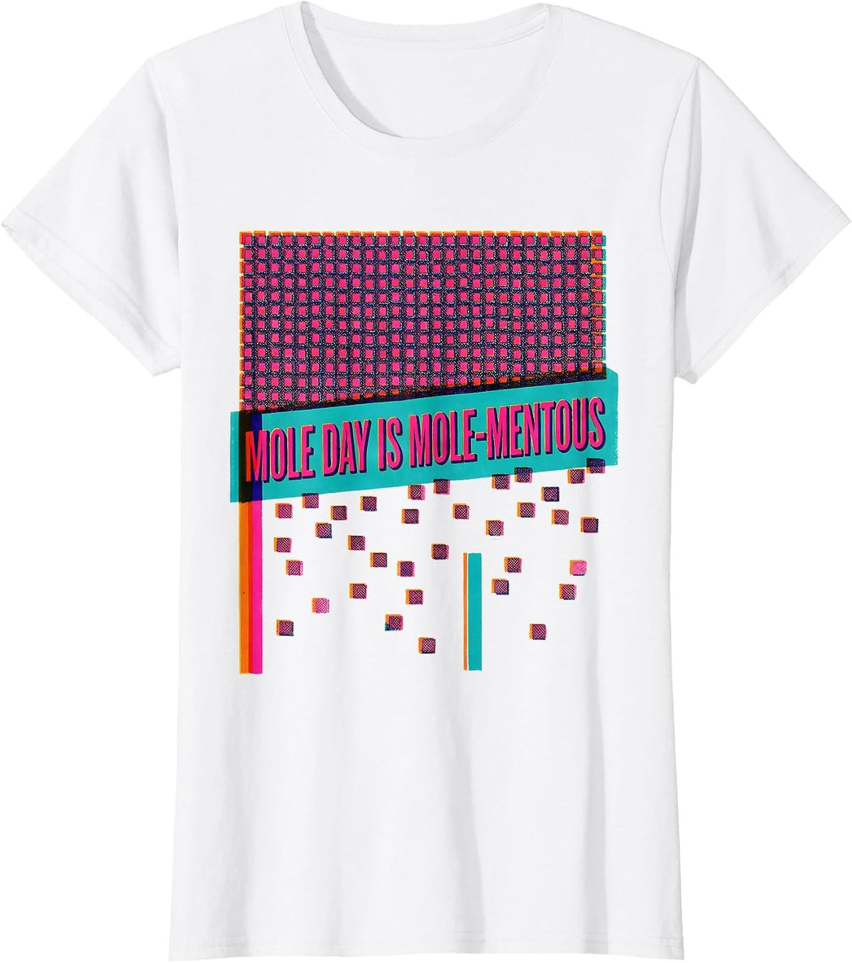 Mole Day Is Mole-mentous Risograph Chemistry Teacher Science T-Shirt - White