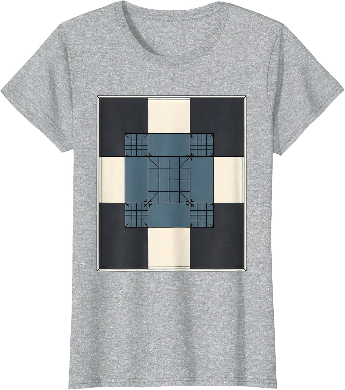 Quilt Block Patchwork Science Humor Chemistry Lover T-Shirt - Heather Grey