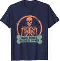 Bare Bones Business Owner Halloween Skeleton T-Shirt - Navy Blue