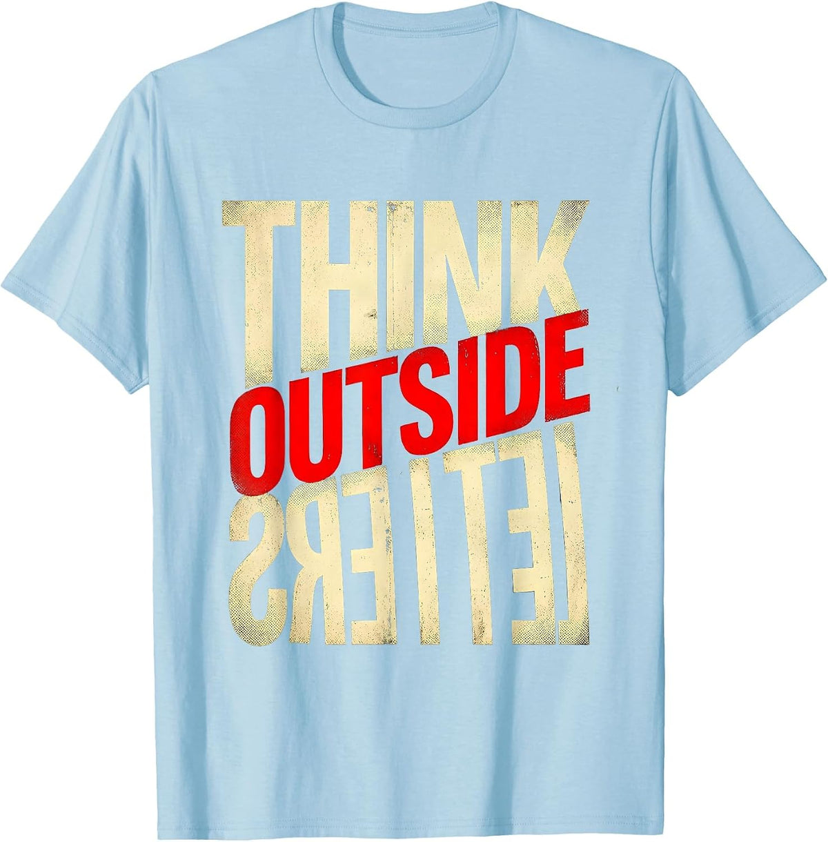 Men's Think Outside the Letters Dyslexia Awareness Design T-Shirt - Baby Blue