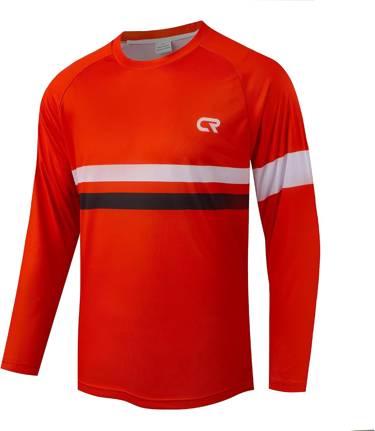 CR Men's Mountain Bike Jersey Shirt Long Sleeve MTB Cycling Jersey BMX Downhill Motocross Cyclocross T-Shirt - Red\/White