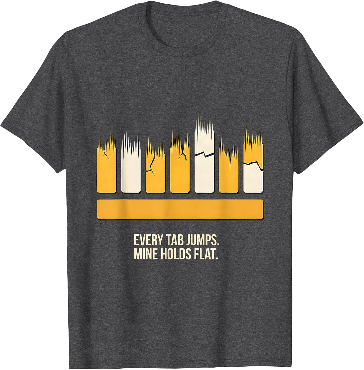 Men's Every Tab Jumps Mine Holds Flat 911 Dispatcher Thin Line T-Shirt - Dark Heather Grey