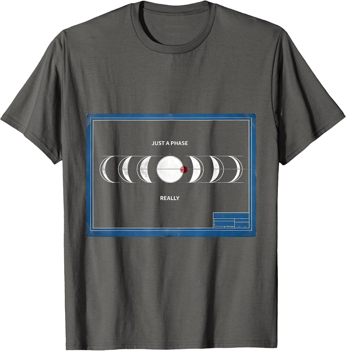 Just A Phase, Really Celestial Astronomy Moon Phases Graphic T-Shirt - Asphalt Grey