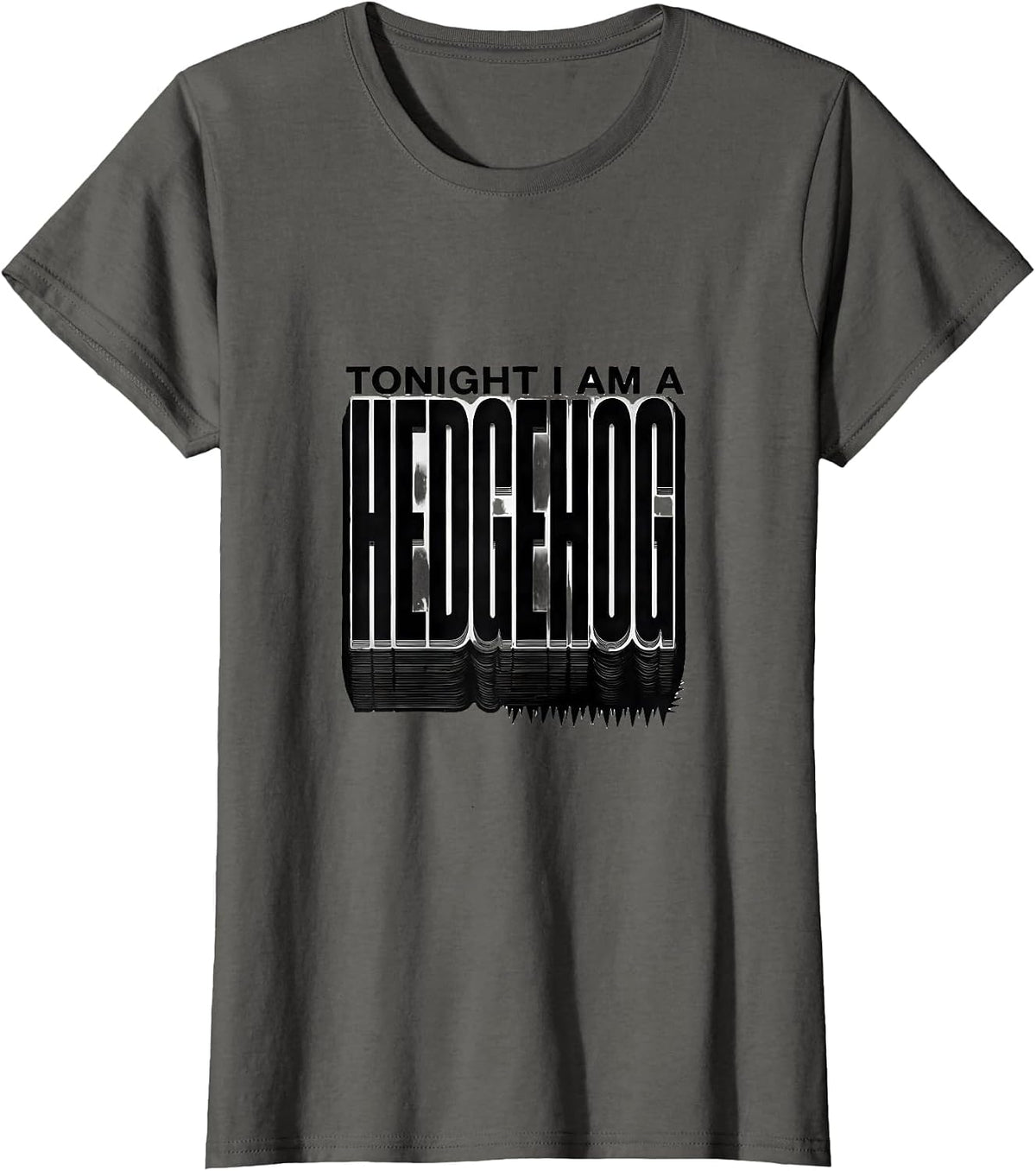 Women's Tonight I Am A Hedgehog Funny Halloween Animal Costume T-Shirt - Asphalt Grey