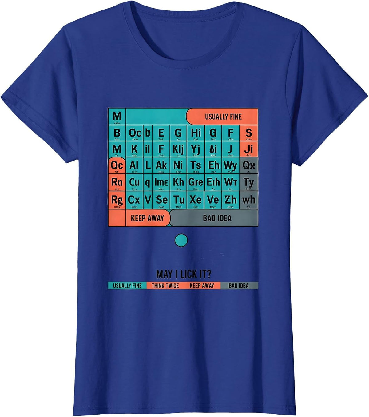 Women's May I Lick It Periodic Table Funny Science Teacher Gift T-Shirt - Royal Blue
