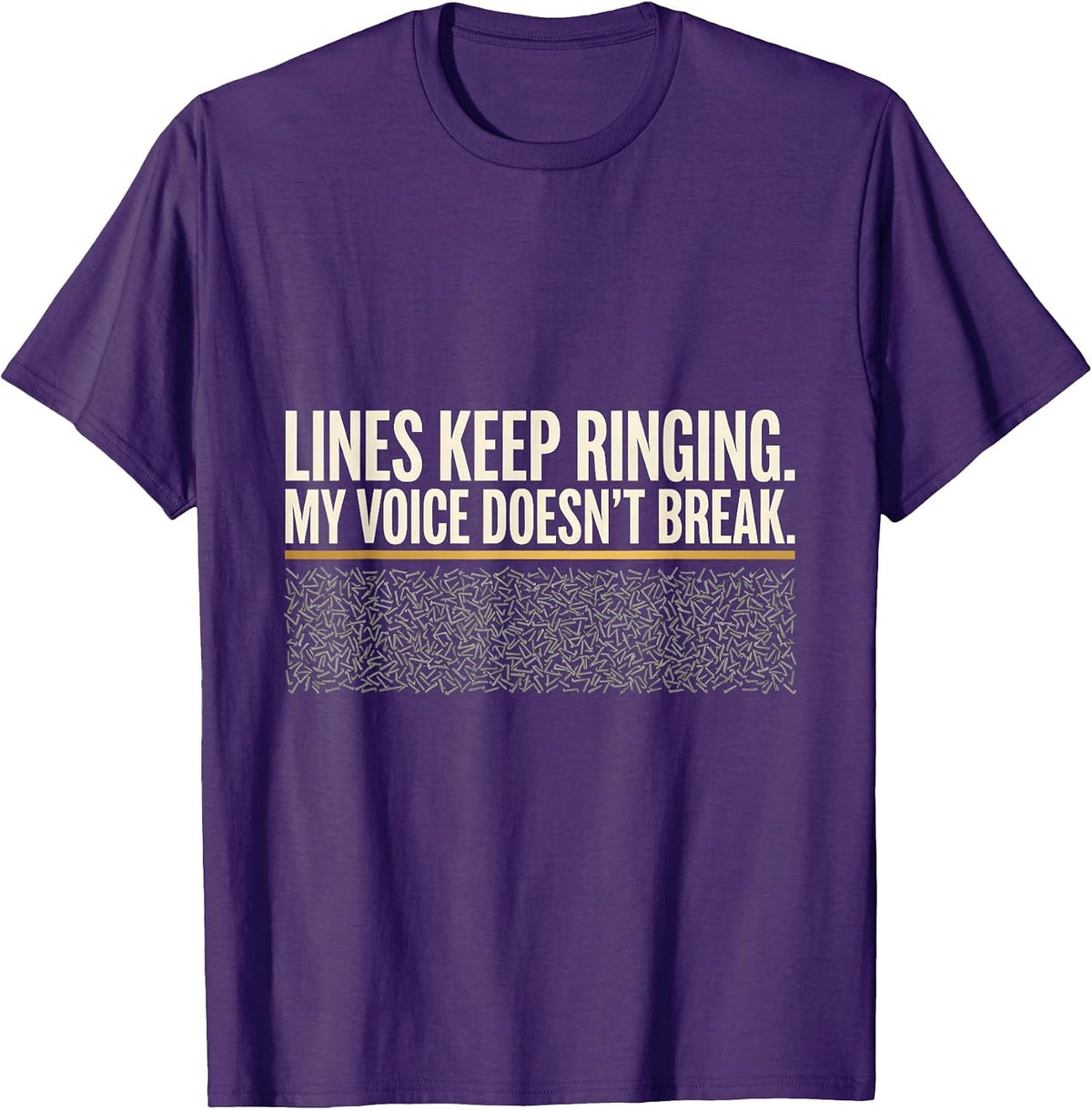 Men's Lines Keep Ringing My Voice Doesn't Break 911 Dispatcher T-Shirt - Purple