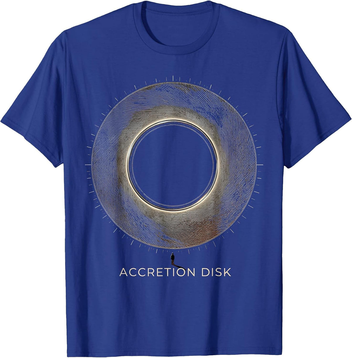 Accretion Disk Crosshatch Etching Astrophysics Physics T-Shirt - Royal Blue