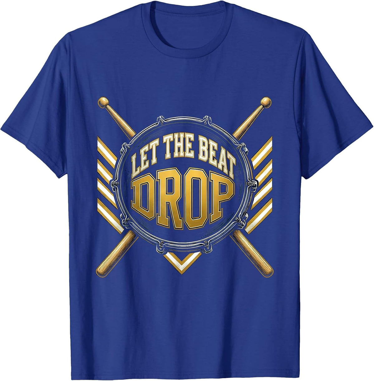 Men's Let the Beat Drop Hip Hop Music Design T-Shirt - Royal Blue
